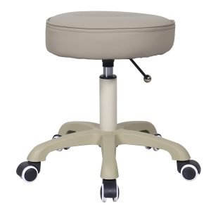 Modern Folding Adjustable Height Footstool with Wheels and Soft Round Seat