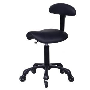 Salon Furniture Leather Saddle Stool Barber Chair with Wheels