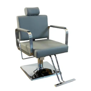 Modern salon styling chair with stainless steel base for professional hair salons